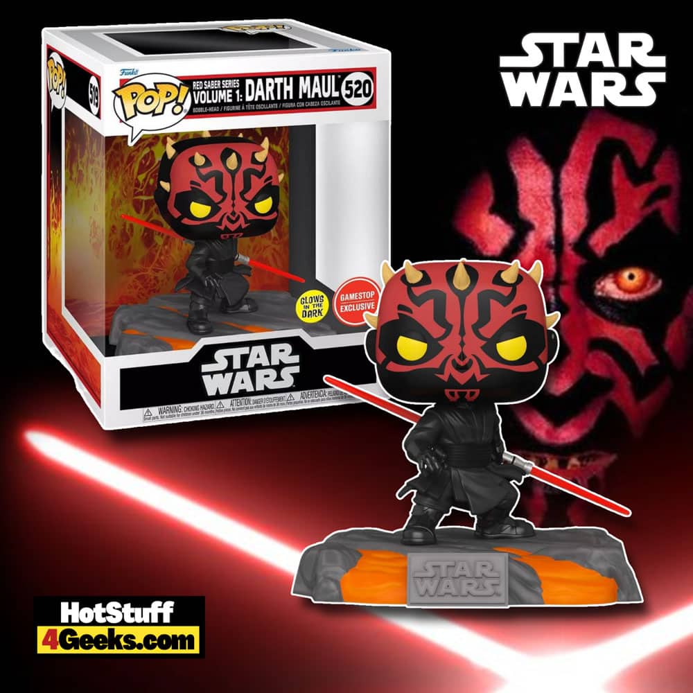 Funko Pop! Deluxe: Star Wars Red Saber Series Volume 1 - Sith Darth Maul Glow-In-the-Dark (GITD) Funko Pop! Vinyl Figure 2 of 4 - GameStop Exclusive