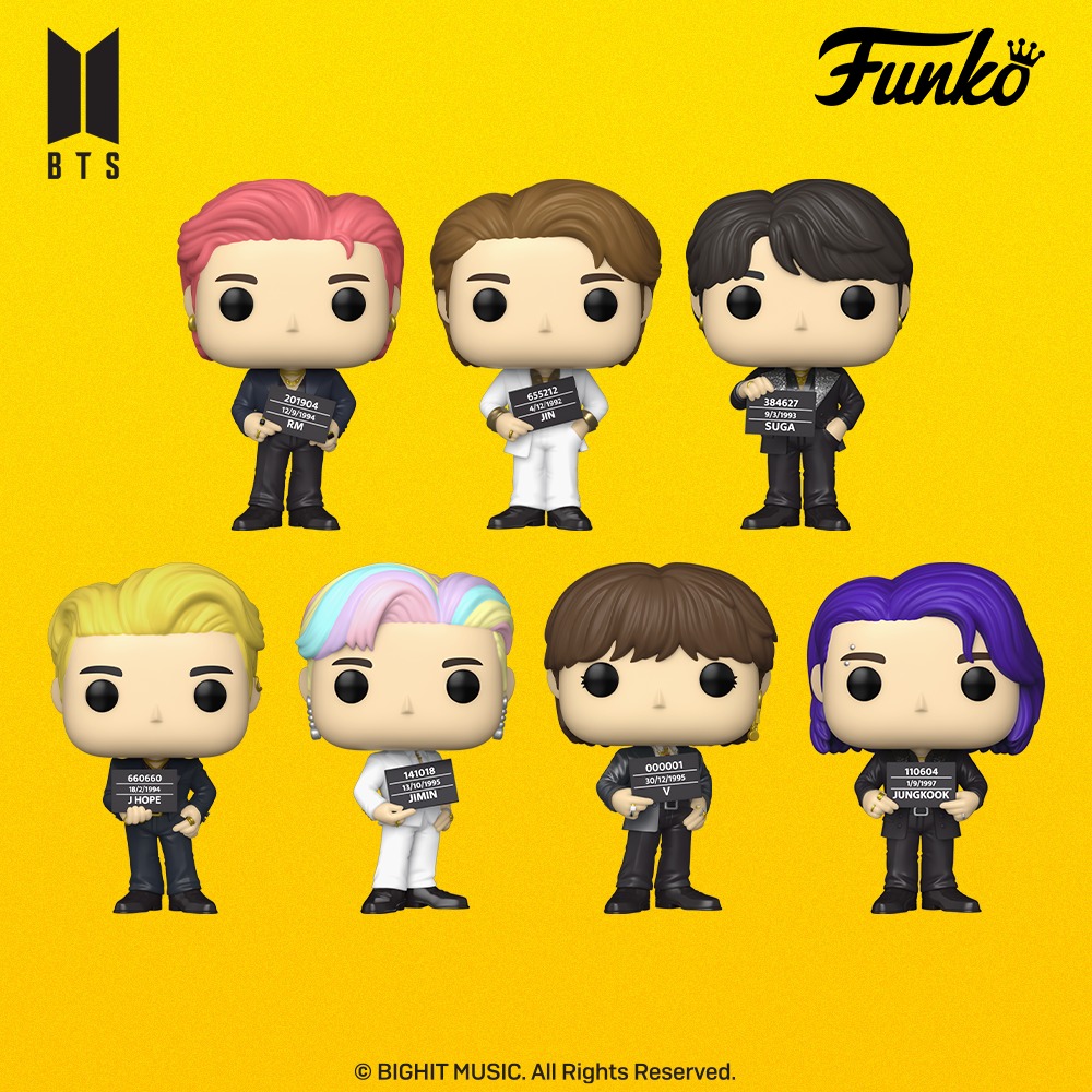 Funko Pop! Rocks BTS V / Suga / Jin / Junk Kook / RM / Jimin / J