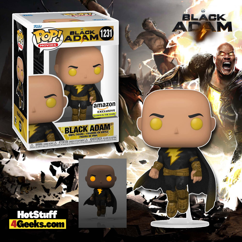 Funko POP! Movies: Black Adam: Black Adam Flying With Cape Glow-In-The-Dark (GITD) Funko Pop! Vinyl Figure - Amazon Exclusive