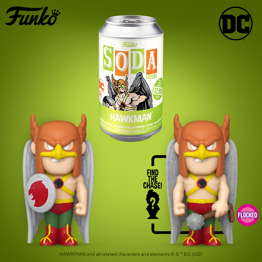 DC - Hawkman with Flocked Chase Funko Vinyl Soda