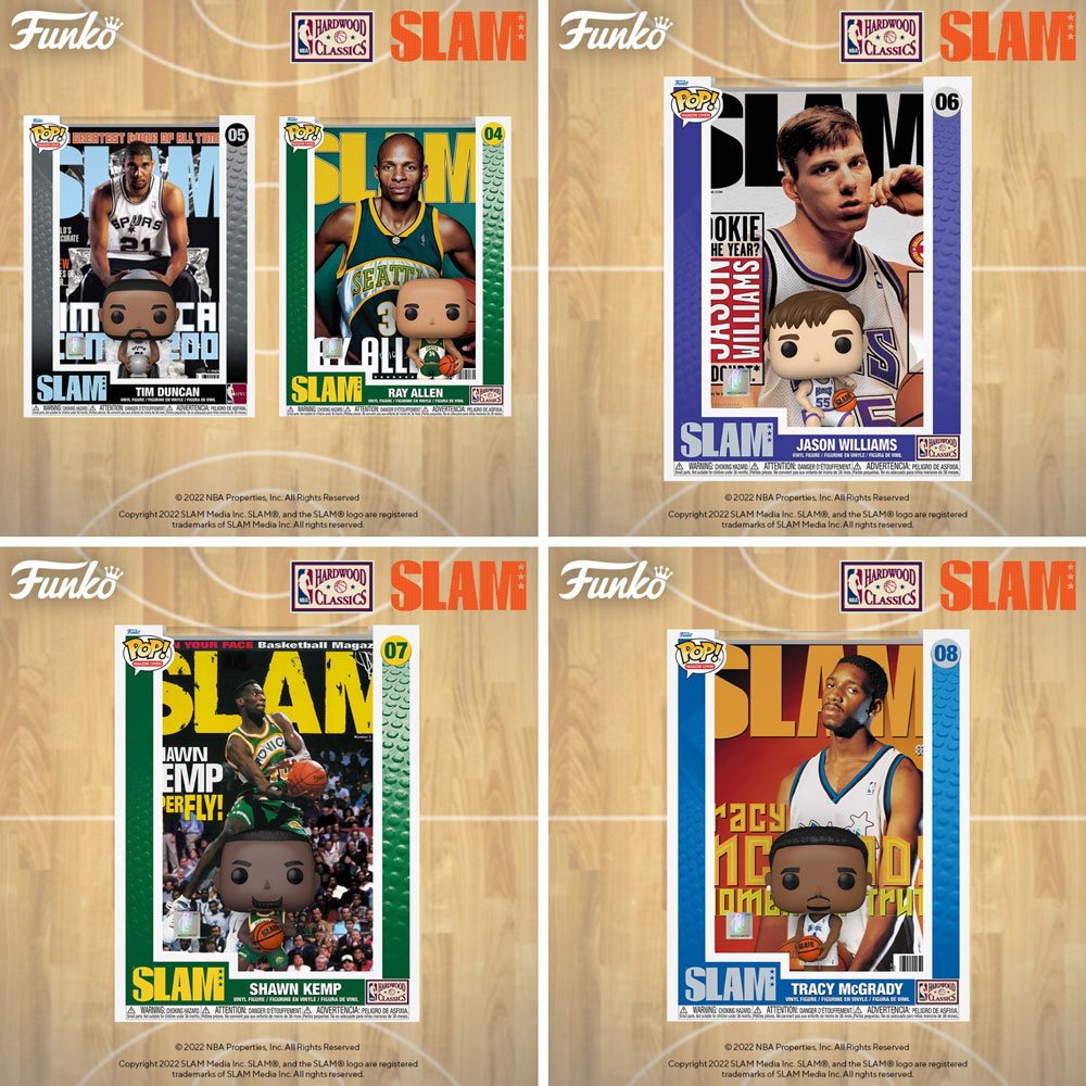 Funko Pop! Magazine Covers: Tim Duncan, Jason Williams, Shawn Kemp, Tracy McGrady, and Ray Allen Funko Pop! NBA SLAM Cover Figures