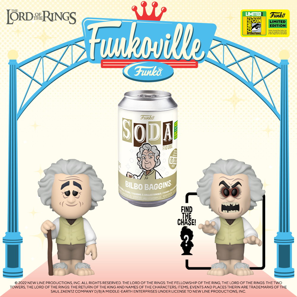 Funko Soda: Lord of the Rings – Bilbo Baggins Funko Vinyl Soda With Chase Variant – San Diego Comic-Con (SDCC) 2022 and Funko Shop Exclusive