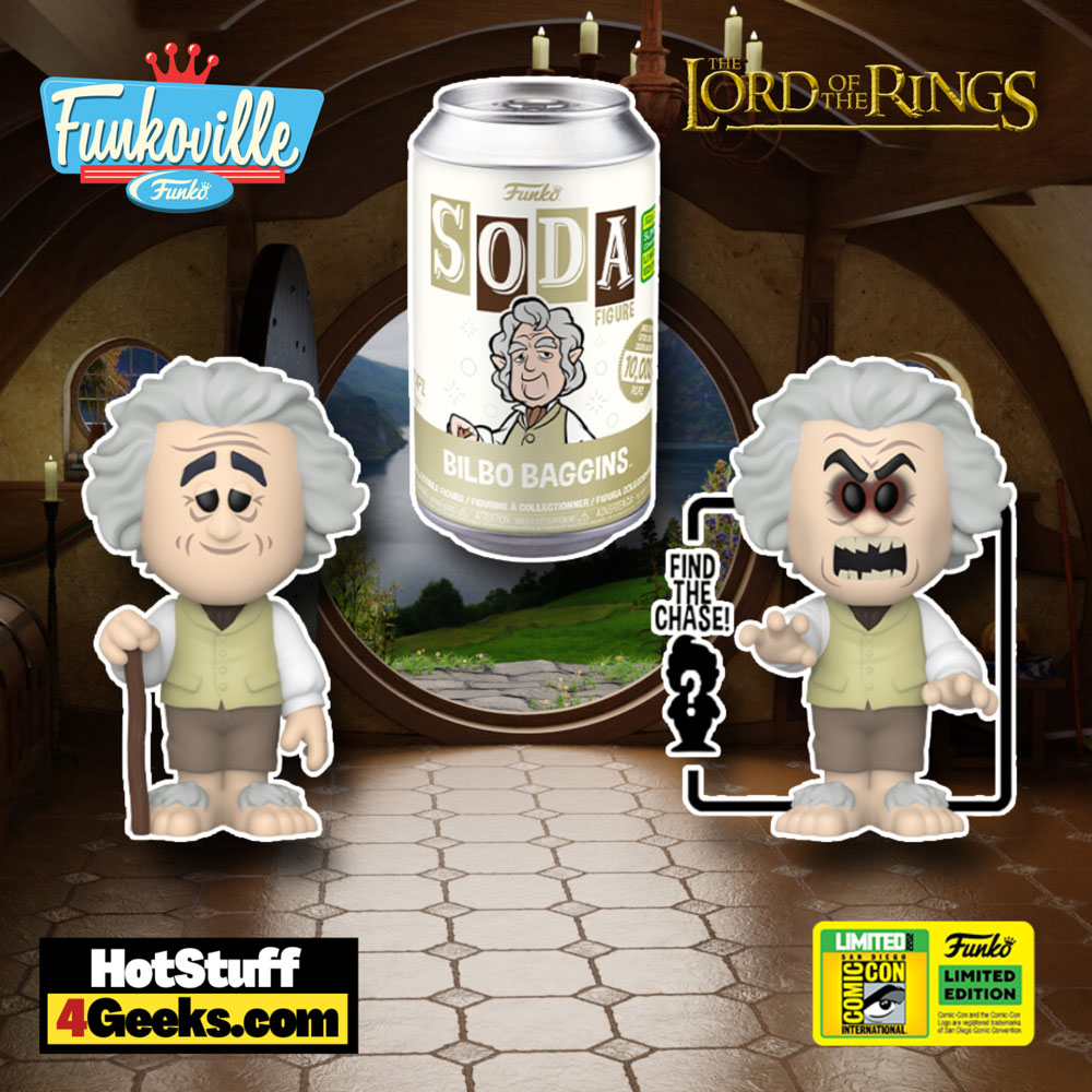 Funko Soda: Lord of the Rings – Bilbo Baggins Funko Vinyl Soda With Chase Variant – San Diego Comic-Con (SDCC) 2022 and Funko Shop Exclusive