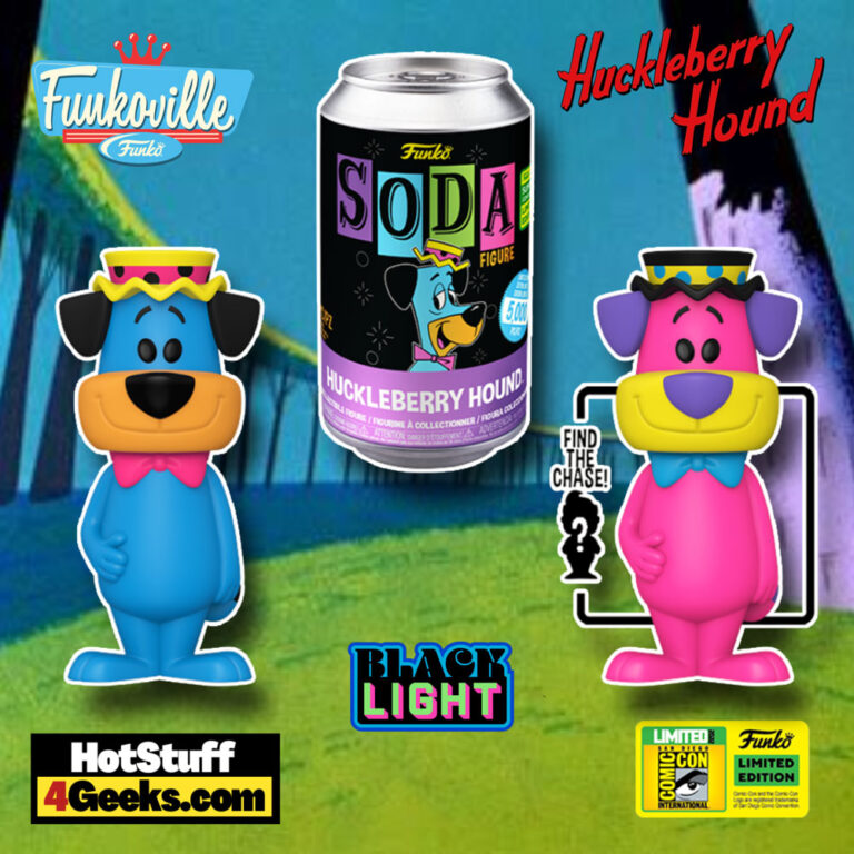 Funko Soda: Hanna Barbara – Huckleberry Hound (Blacklight) Funko Vinyl Soda With Chase Variant – San Diego Comic-Con (SDCC) 2022 and Funko Shop Exclusive