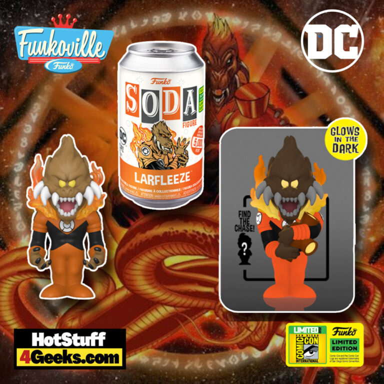 Funko Soda: DC Comics – Larfleeze Funko Vinyl Soda With Glow-In-The-Dark (GITD) Chase Variant – San Diego Comic-Con (SDCC) 2022 and Funko Shop Exclusive