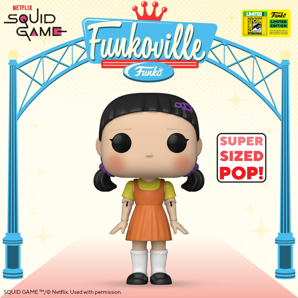 Funko Pop! Television: Squid Game – Young-hee Doll 6-Inch Super Sized Funko Pop! Vinyl Figure – San Diego Comic-Con (SDCC) 2022 and Funko Shop Exclusive