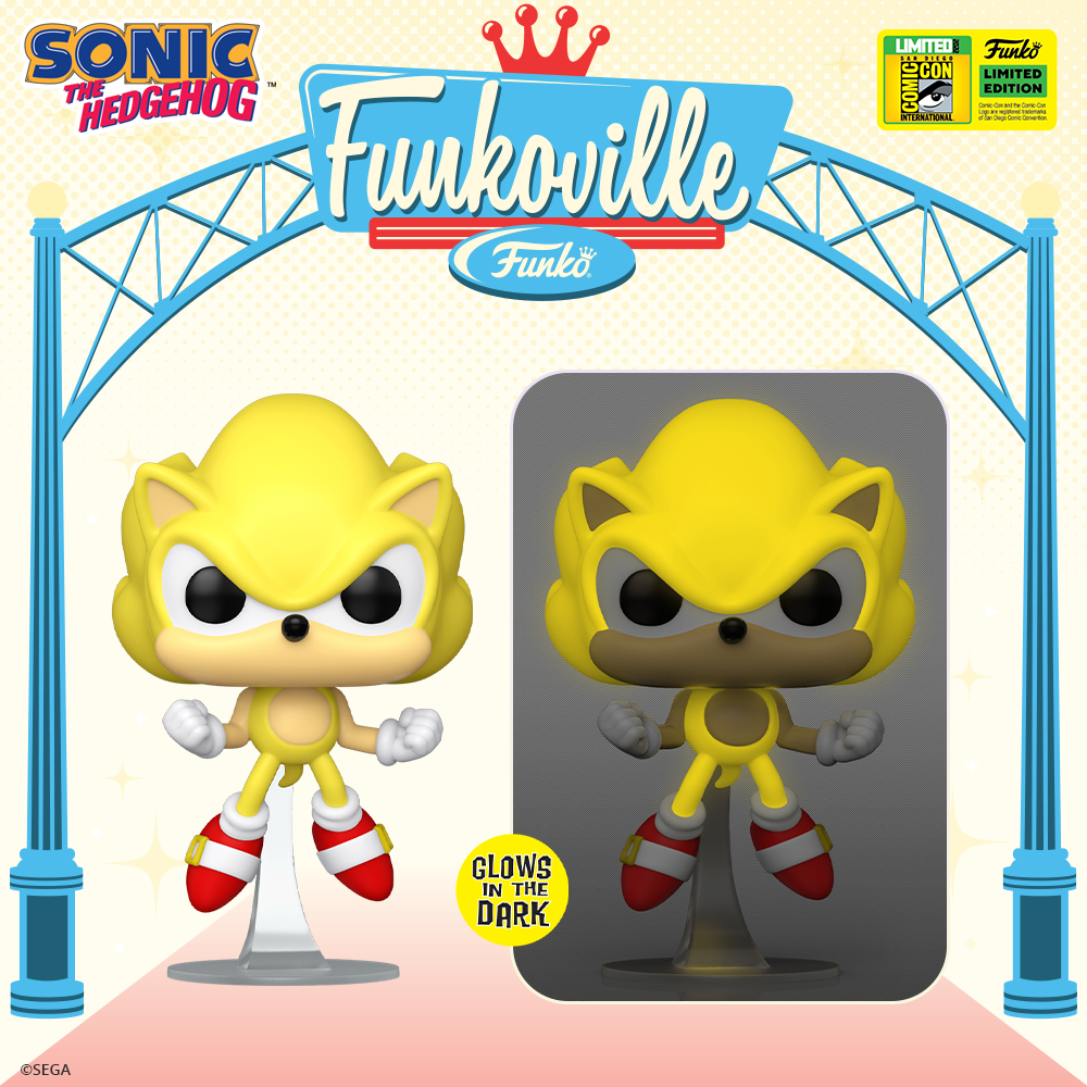 Funko Pop! Games: Super Sonic (First Appearance) Glow-In-The-Dark (GITD) Funko Pop! Vinyl Figure – San Diego Comic-Con (SDCC) 2022 and Walmart Exclusive 