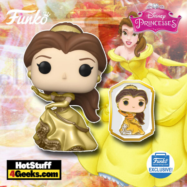 2022 NEW Ultimate Princess: Belle (Gold) Funko Pop! With Pin