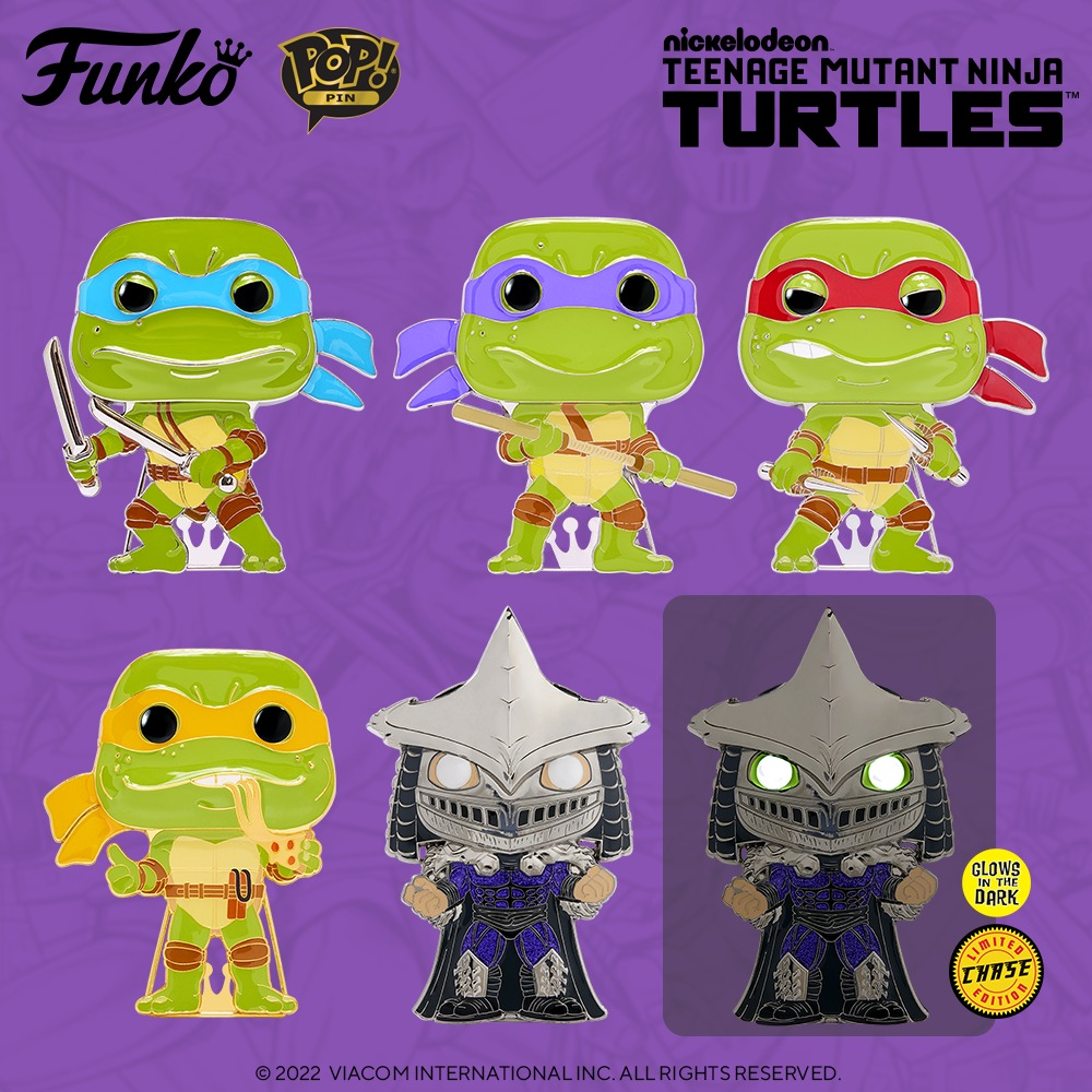 POP! Pins – Teenage Mutant Ninja Turtles: Leonardo, Donatello, Michaelangelo, Raphael Super Shredder Large Enamel Pop! Pin