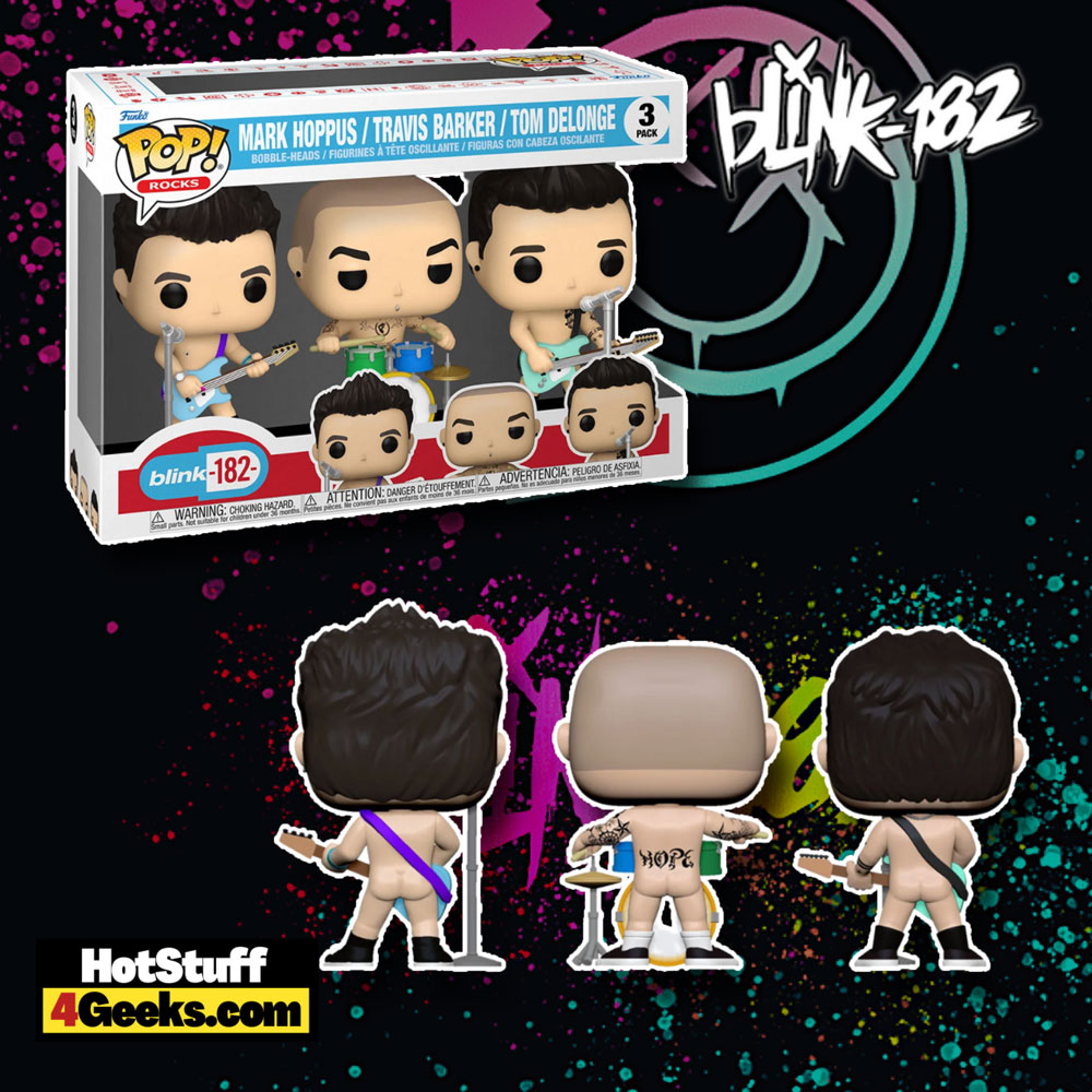 Funko Pop! Rocks: Blink-182 (Mark Hoppus, Travis Barker, and Tom DeLonge) 3-Pack Funko Pop! Vinyl Figures