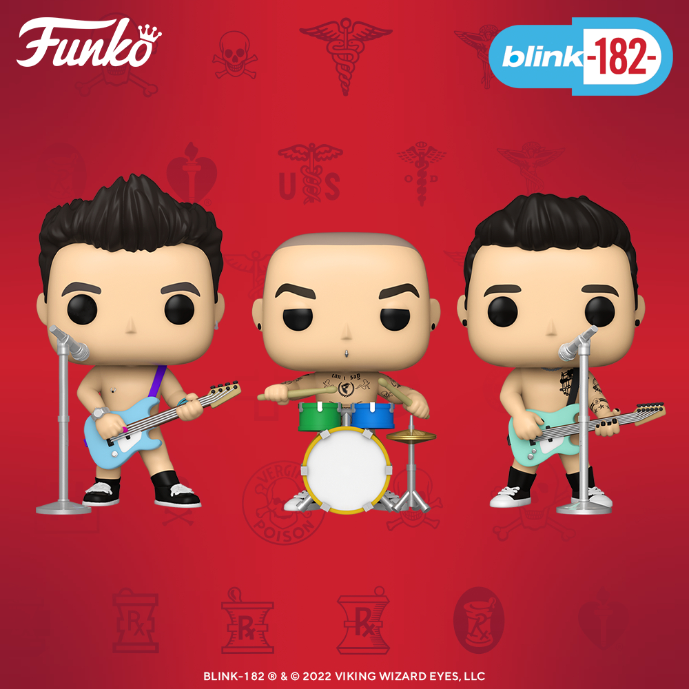 Funko Pop! Rocks: Blink-182 - Enema (Mark Hoppus, Travis Barker, and Tom DeLonge) 3-Pack Funko Pop! Vinyl Figures