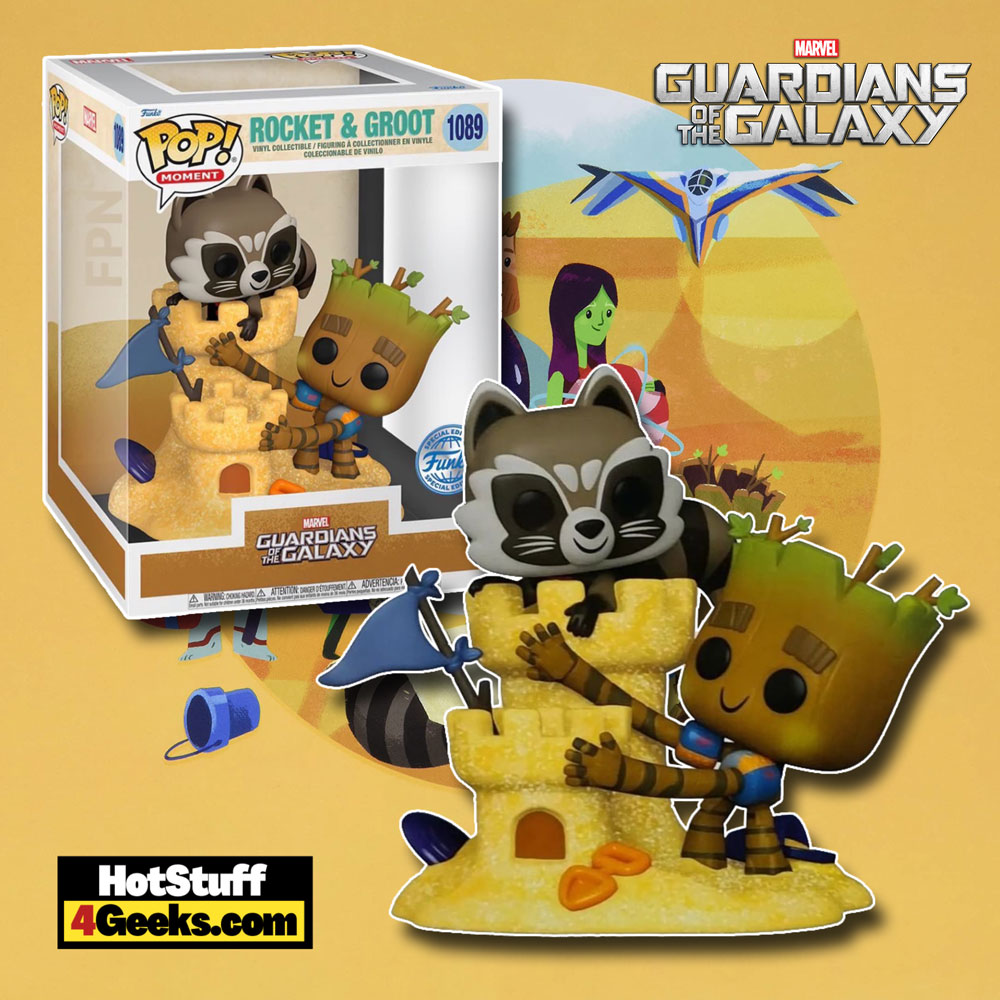 Funko Pop! Marvel: Guardians of the Galaxy: Rocket and Groot Beach Day Funko Pop! Deluxe Moment Figure – Exclusive