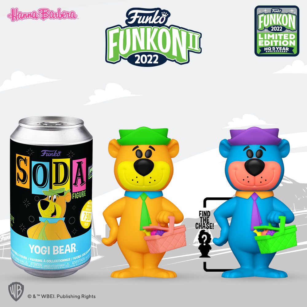 Funko SODA! Hannah Barbera – Yogi Bear (Blacklight) Funko SODA Vinyl Figure – FunKon II 2022 and Funko Shop Exclusive