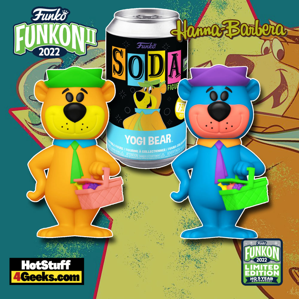 Funko SODA! Hannah Barbera – Yogi Bear (Blacklight) Funko SODA Vinyl Figure – FunKon II 2022 and Funko Shop Exclusive