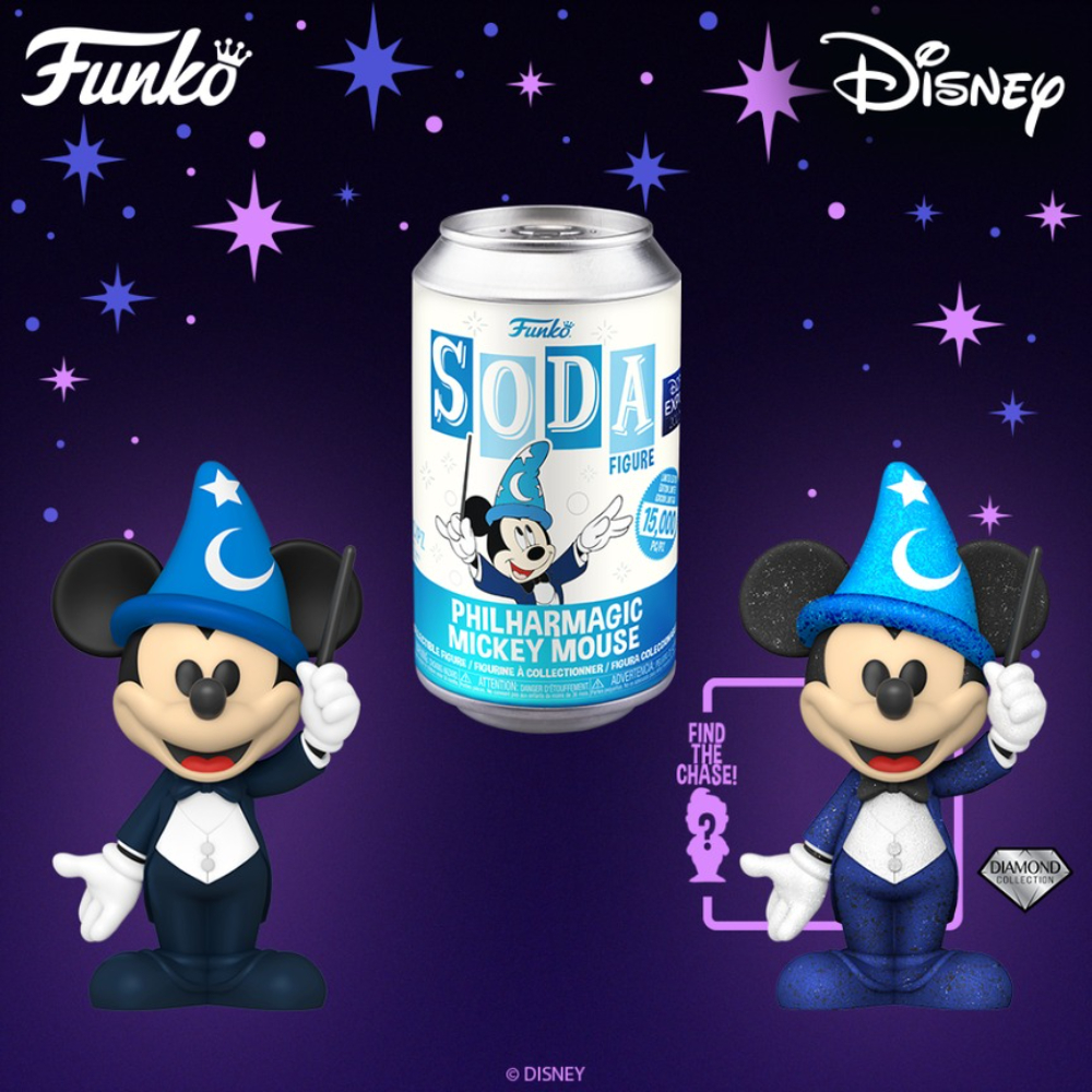 Funko Soda! Disney: Mickey Philharmagic with Diamond Glitter CHASE Funko Soda Figure – 2022 D23 Expo and Funko Shop Exclusive