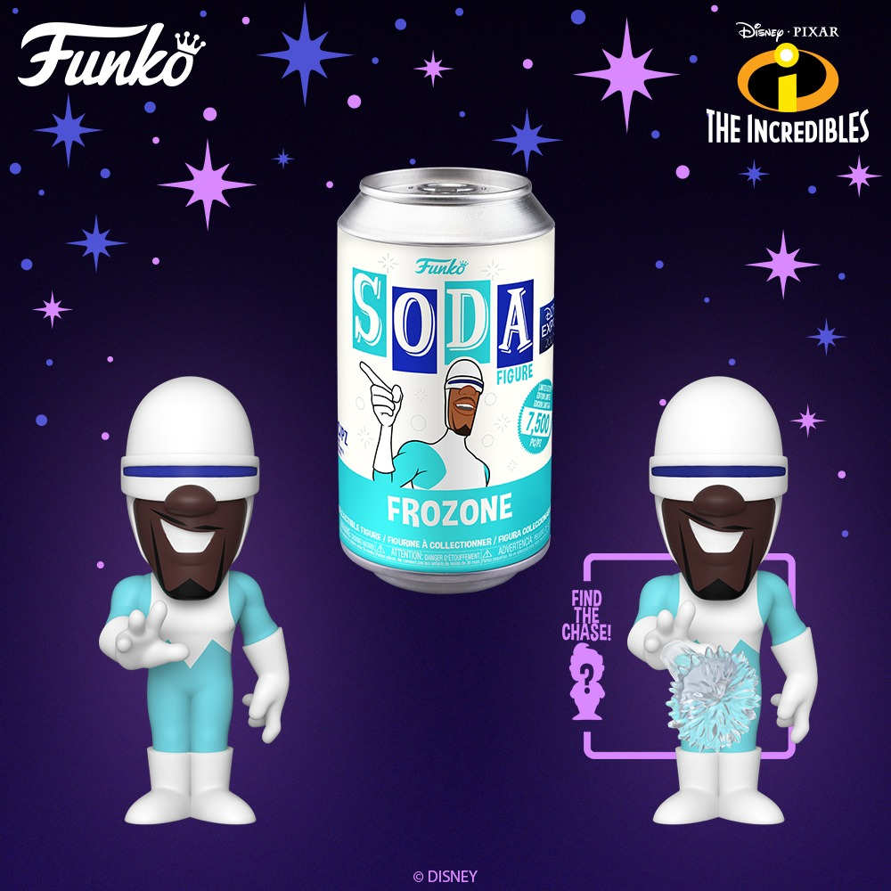 Funko Soda! The Incredibles - Frozone with Ice in Hands with CHASE Funko Soda Figure – 2022 D23 Expo and Funko Shop Exclusive