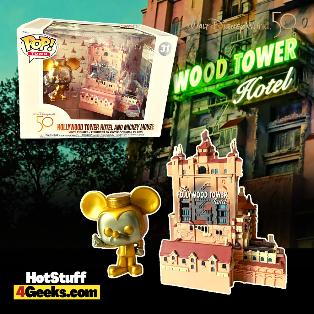 Funko Pop! Town: Walt Disney World 50th Anniversary – Hollywood Tower Hotel and Mickey Mouse Funko Pop! Town! Vinyl Figure – Disney Exclusive.