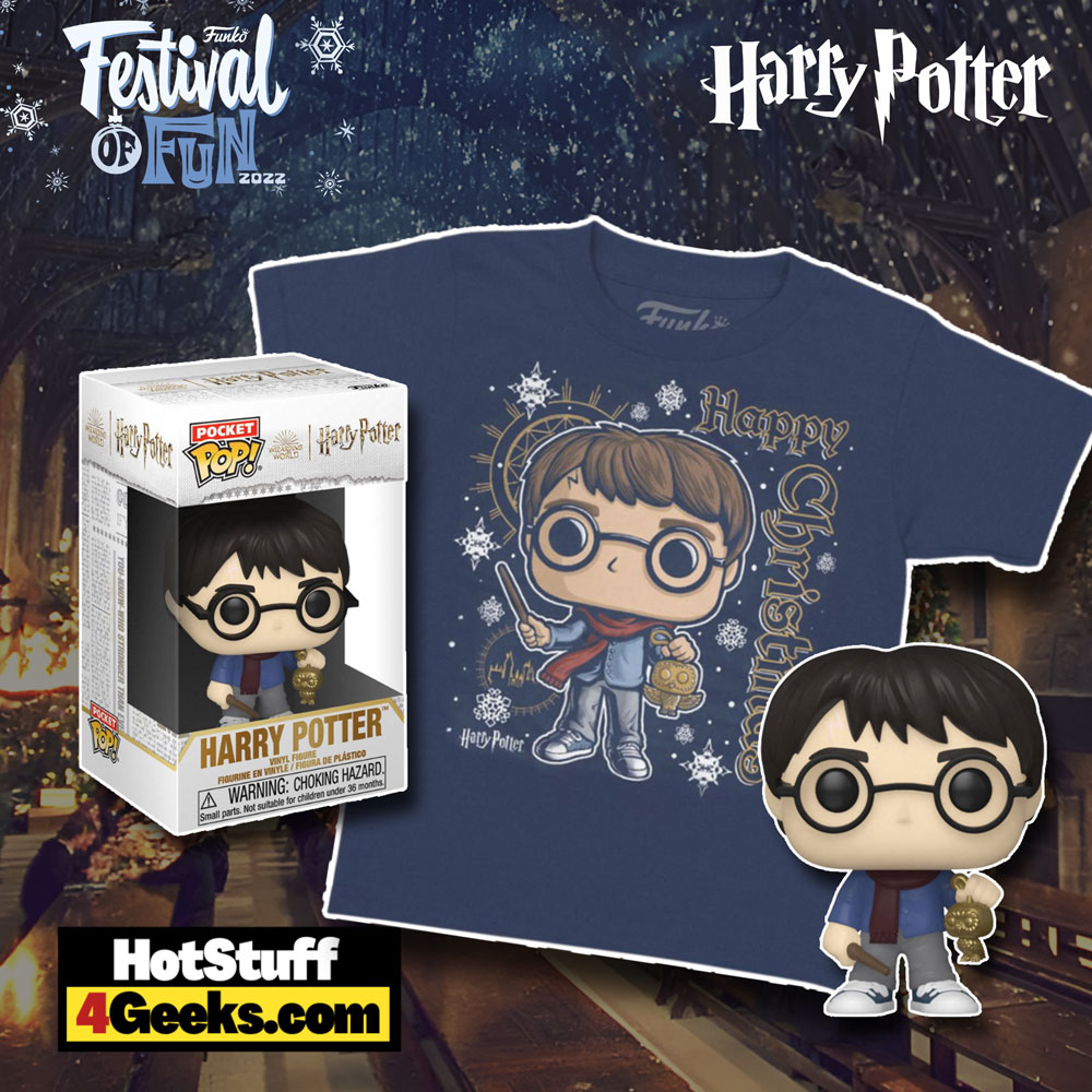 2022 NEW Happy Christmas Harry Potter Funko Pocket Pop! Tee