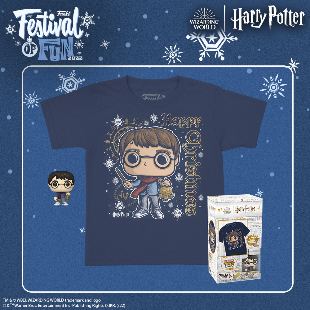 Funko Pop! and Tee: Happy Christmas Harry Potter Funko Pocket Pop! Vinyl Figure and keychains (Festival of Fun 2022)