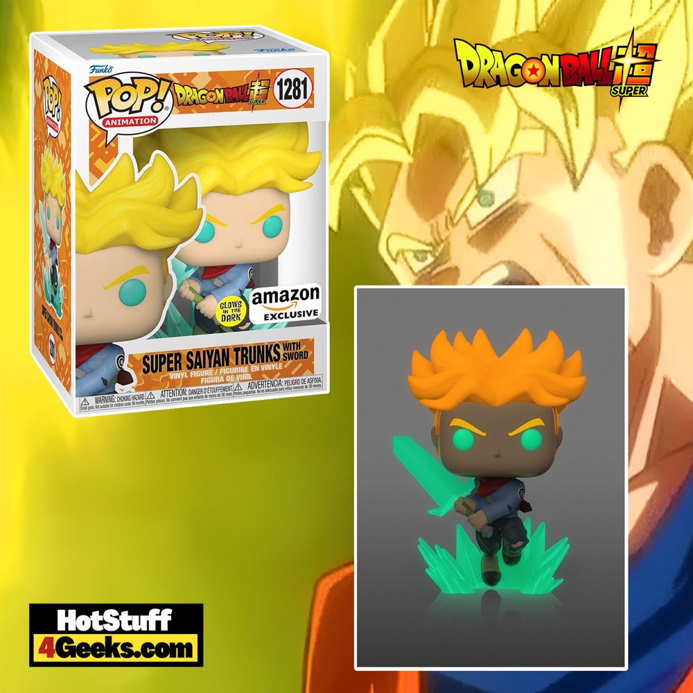 Funko Pop! Animation: Dragon Ball Super – Super Saiyan Trunks with Sword Glow-In-The-Dark (GITD) Funko Pop! Vinyl Figure – Amazon Exclusive