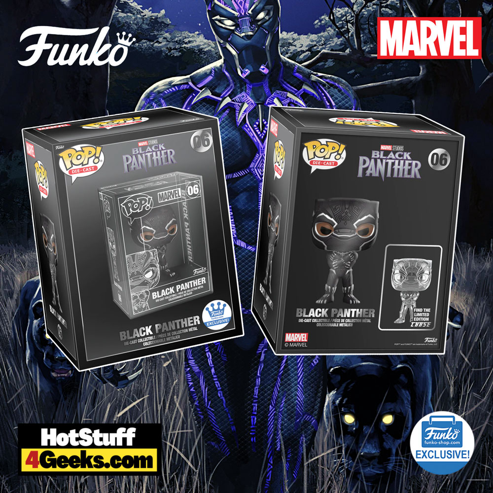 Funko Pop! Die-Cast: Marvel – Black Panther with Chase Funko Pop! Die-Cast Vinyl Figure – Funko Shop Exclusive