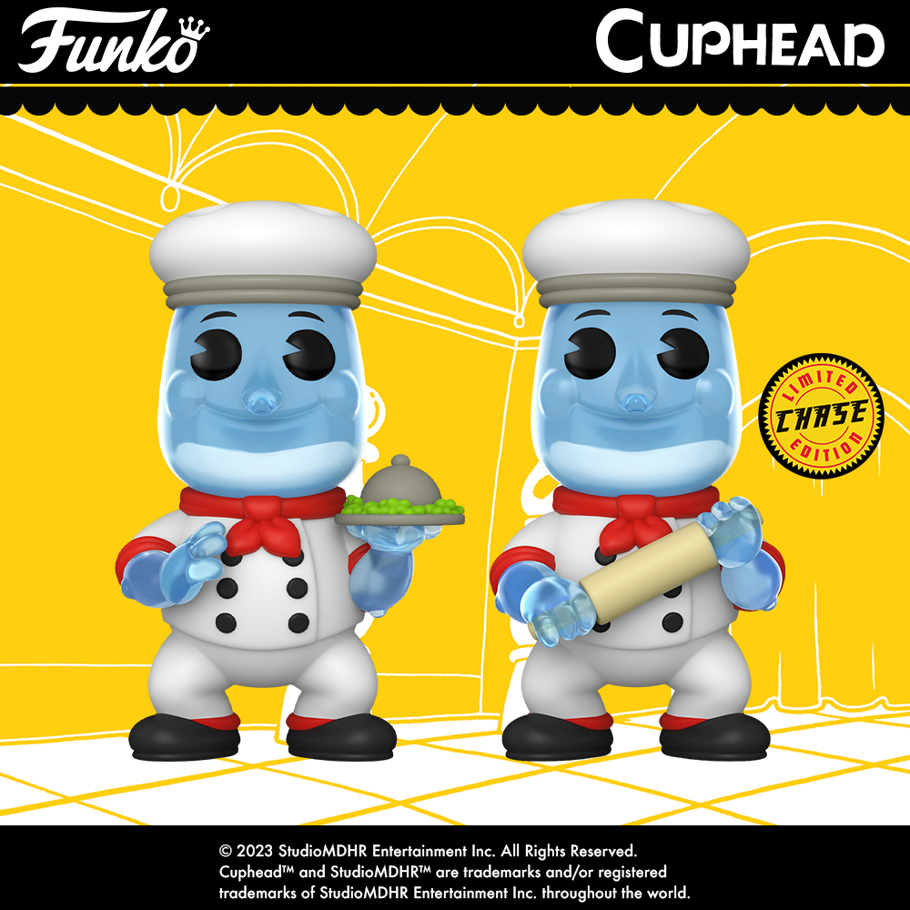 Cuphead Pop! Games Chef Saltbaker with chase variant of Chef Saltbaker with Rolling Pin Funko Pop! Vinyl Figures