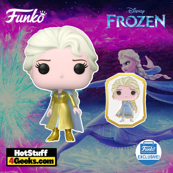 2022 NEW Elsa (Gold) with Pin Funko Pop! Ultimate Princess Collection