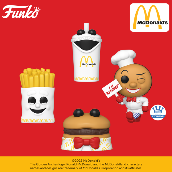 2022 NEW McDonald's Funko Pops Meal Squad Hamburger, French Fries, Squad Cup & Speedee