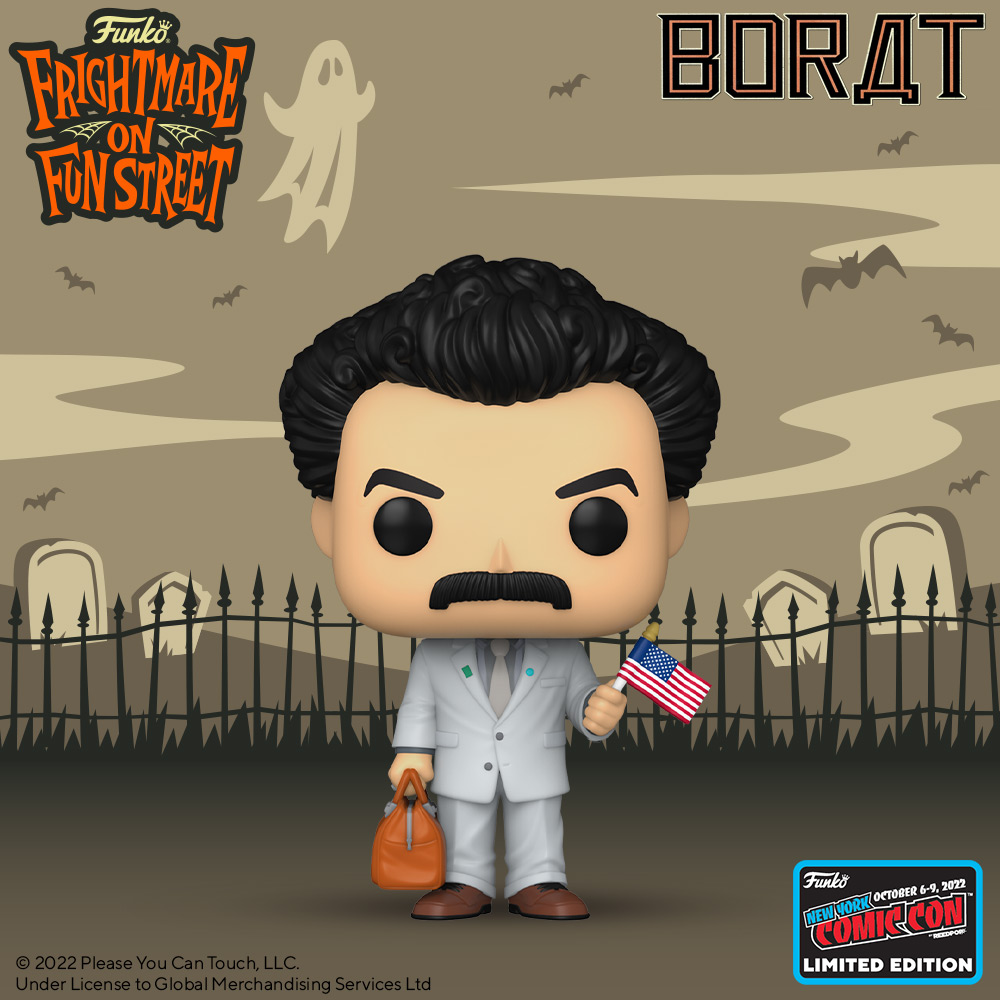 Funko POP! Movies: Borat with Flag and Suit Funko Pop! Vinyl Figure – NYCC 2022 and Toy Tokyo Exclusive