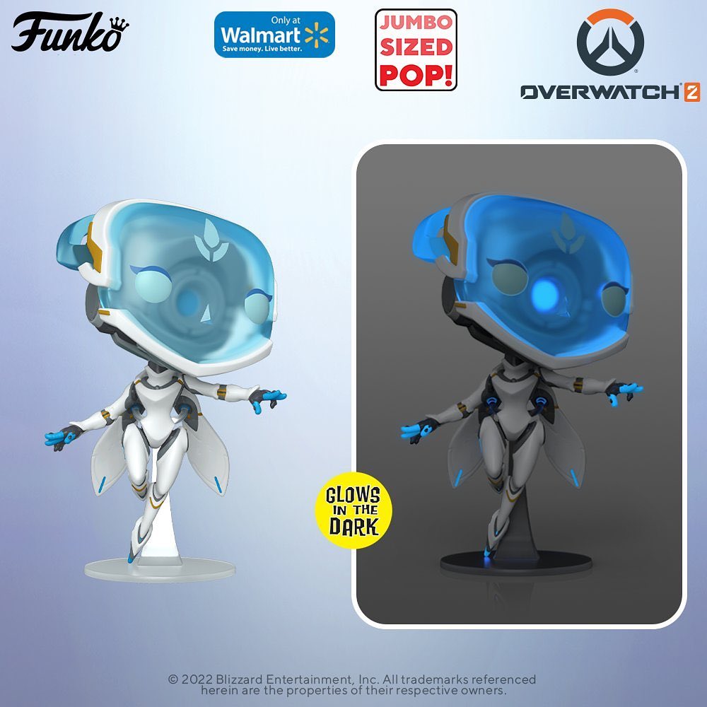 Funko Pop! Games: Overwatch 2 - Echo Glow-In-the-Dark (GITD) 10-inch Jumbo Sized Funko Pop! Vinyl Figure - Walmart Exclusive