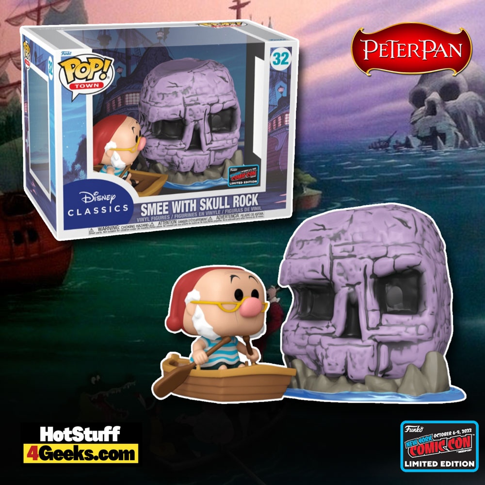 Funko POP! Town: Disney Peter Pan – Smee with Skull Rock Funko Pop! Vinyl Figure – NYCC 2022 and BoxLunch Exclusive