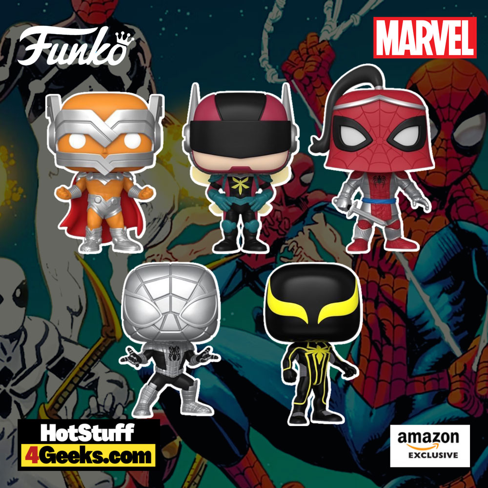 Funko Pop! Marvel: Spider-Man 5-pack (Prodigy, The Hornet, Prince of Arachne, Spider-Armor MK I, and Spider-Armor MK II) Beyond Amazing Collection Funko Pop! Vinyl Figures - Amazon Exclusive