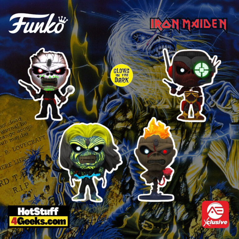 Funko Pop! Rocks: Iron Maiden Glow In The Dark (GITD) 4-pack Funko Pop! Vinyl Figures - AE Exclusive