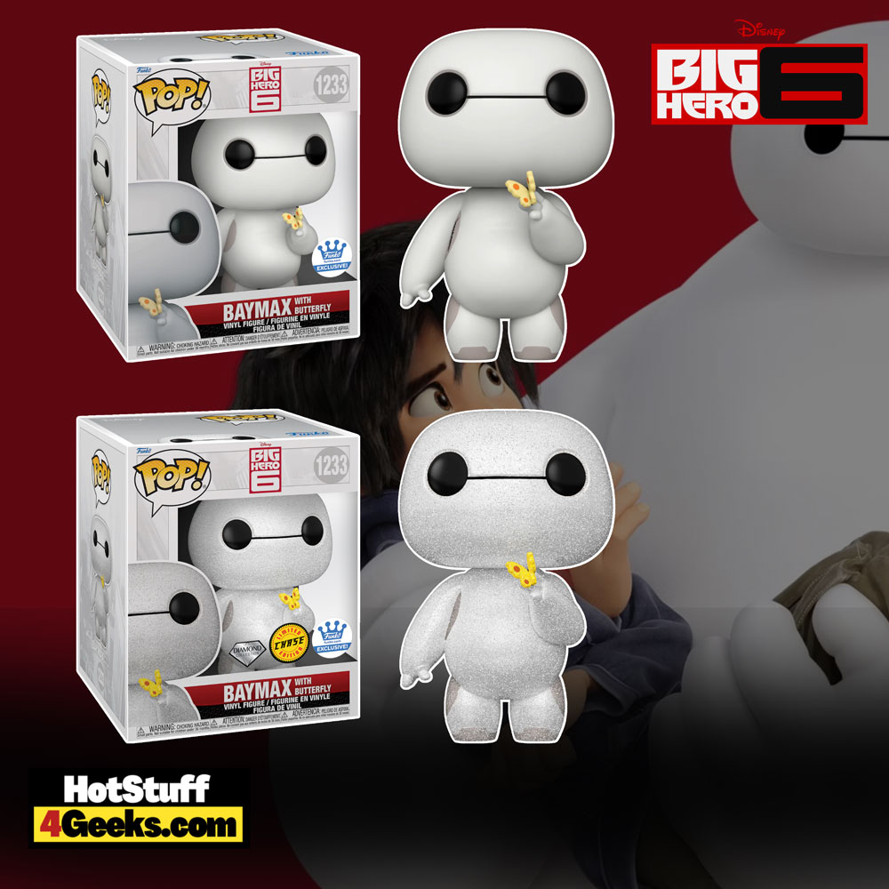 Funko Pop! Disney: Big Hero 6 - Baymax With Butterfly 6-inch with Diamond Glitter Chase Funko Pop! Vinyl Figure - Funko Shop Exclusive