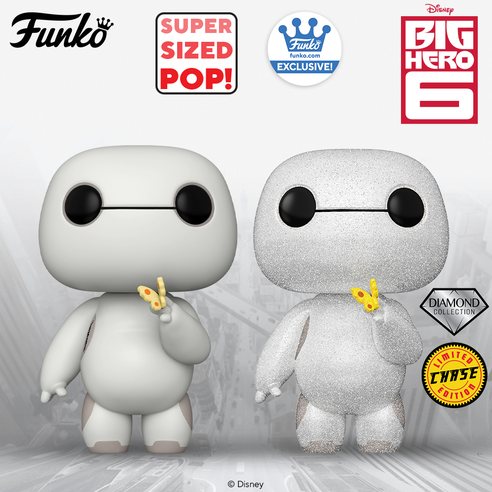 Funko Pop! Disney: Big Hero 6 - Baymax With Butterfly 6-inch with Diamond Glitter Chase Funko Pop! Vinyl Figure - Funko Shop Exclusive