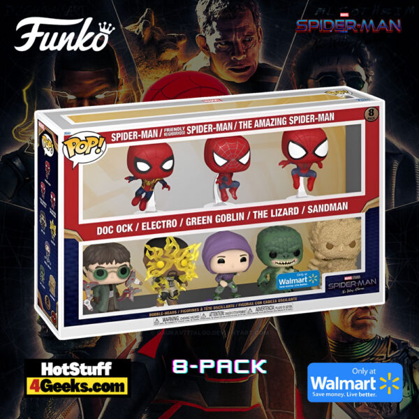 2022 NEW Spider-Man: No Way Home 8-pack Funko Pops! Walmart