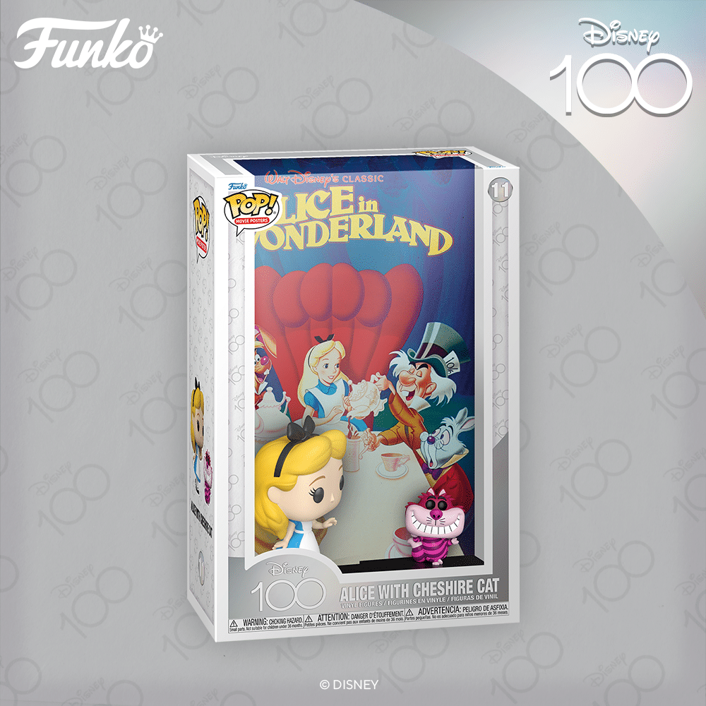 Funko Pop! Movie Poster: Disney 100 - Alice in Wonderland, Alice with Cheshire Cat Funko Pop! Vinyl Figure 