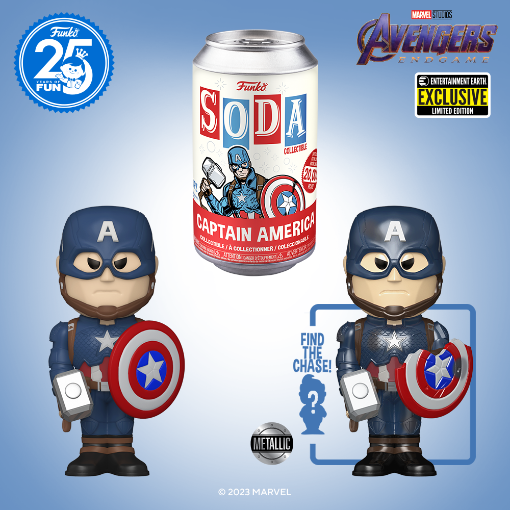 Avengers Endgame Captain America Vinyl Soda Figure - Entertainment Earth Exclusive