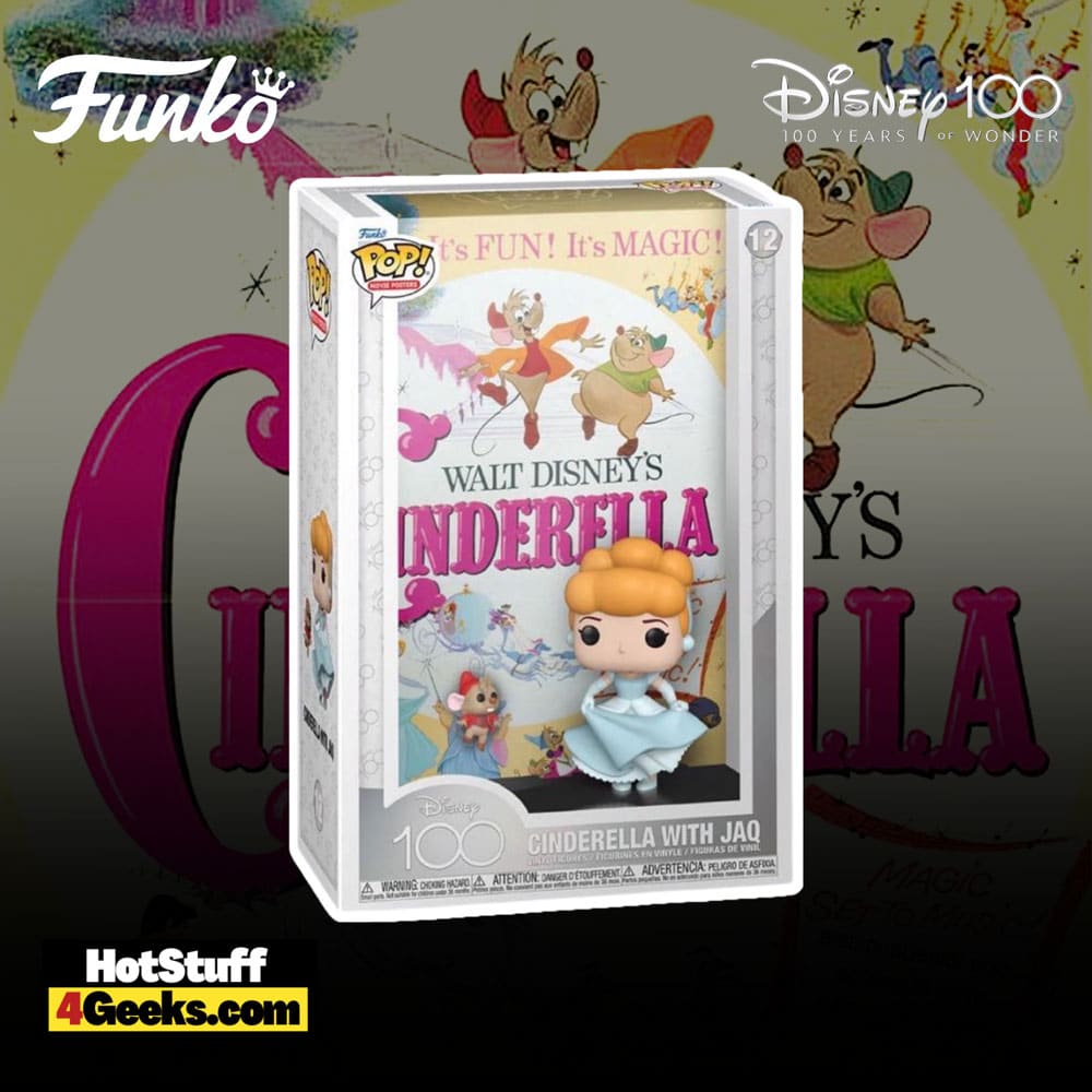 NEW Disney 100th: Cinderella w/ Jaq Funko Pop! Movie Poster