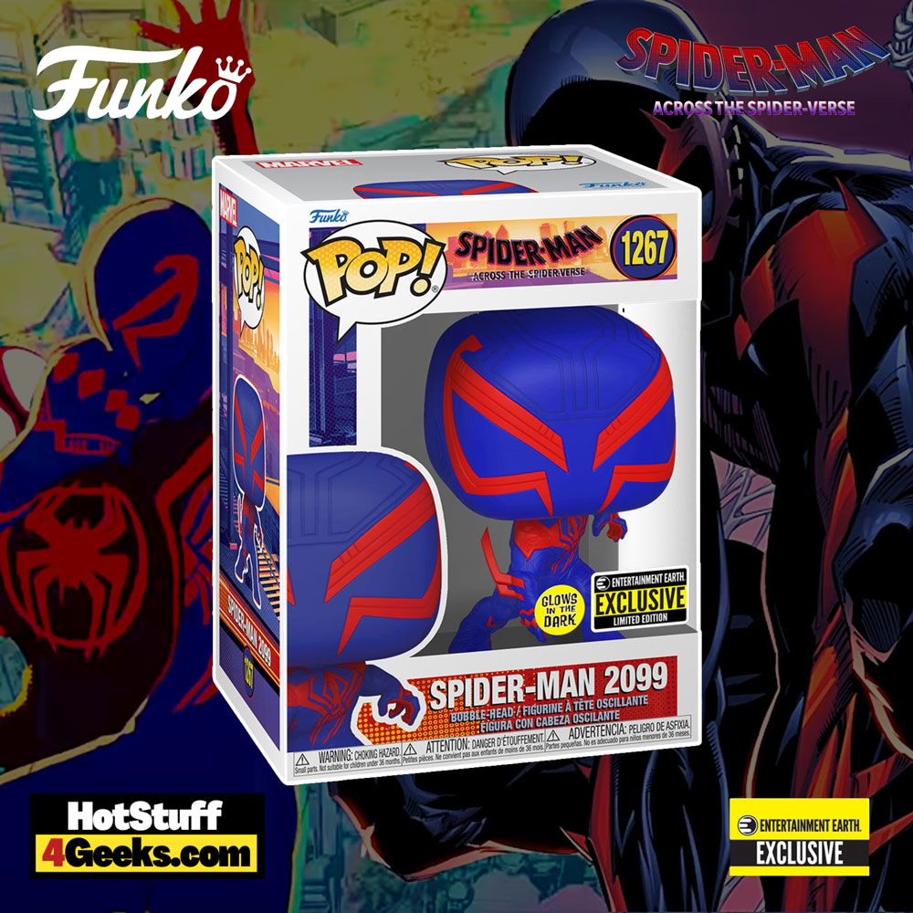 Funko Pop! Spider-Man: Across the Spider-Verse - Spider-Man 2099 Glow-in-the-Dark (GITD) Funko Pop! Vinyl Figure – Entertainment Earth Exclusive