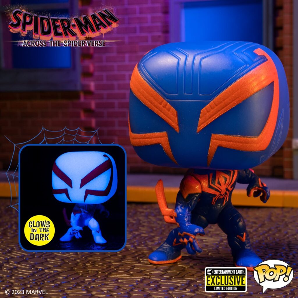 Funko Pop! Spider-Man: Across the Spider-Verse - Spider-Man 2099 Glow-in-the-Dark (GITD) Funko Pop! Vinyl Figure – Entertainment Earth Exclusive