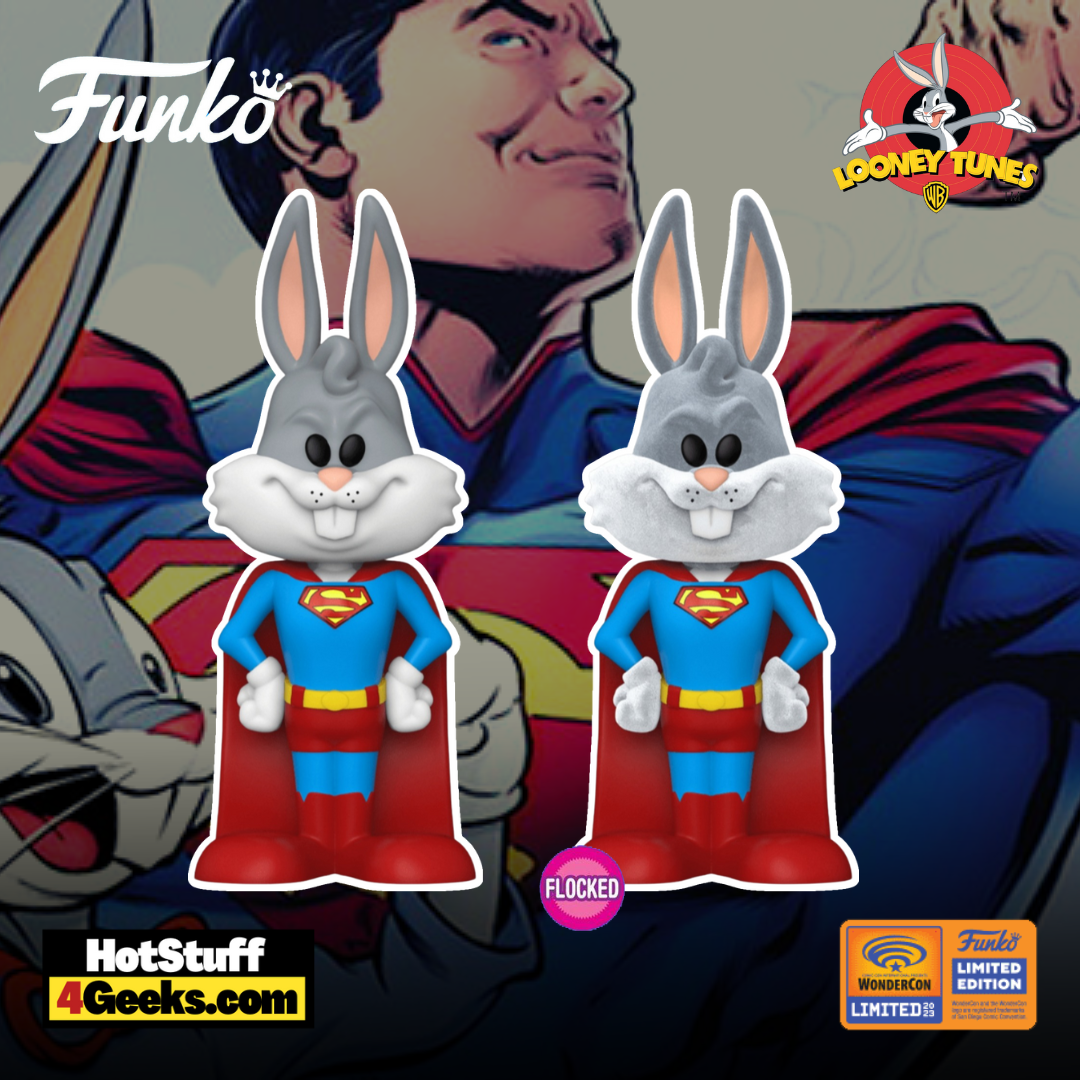 Funko POP! Warner Bros - Bugs Bunny as Superman with Flocked Chase Funko Soda Vinyl Figure – WonderCon 2023 and Funko Shop Shared Exclusive