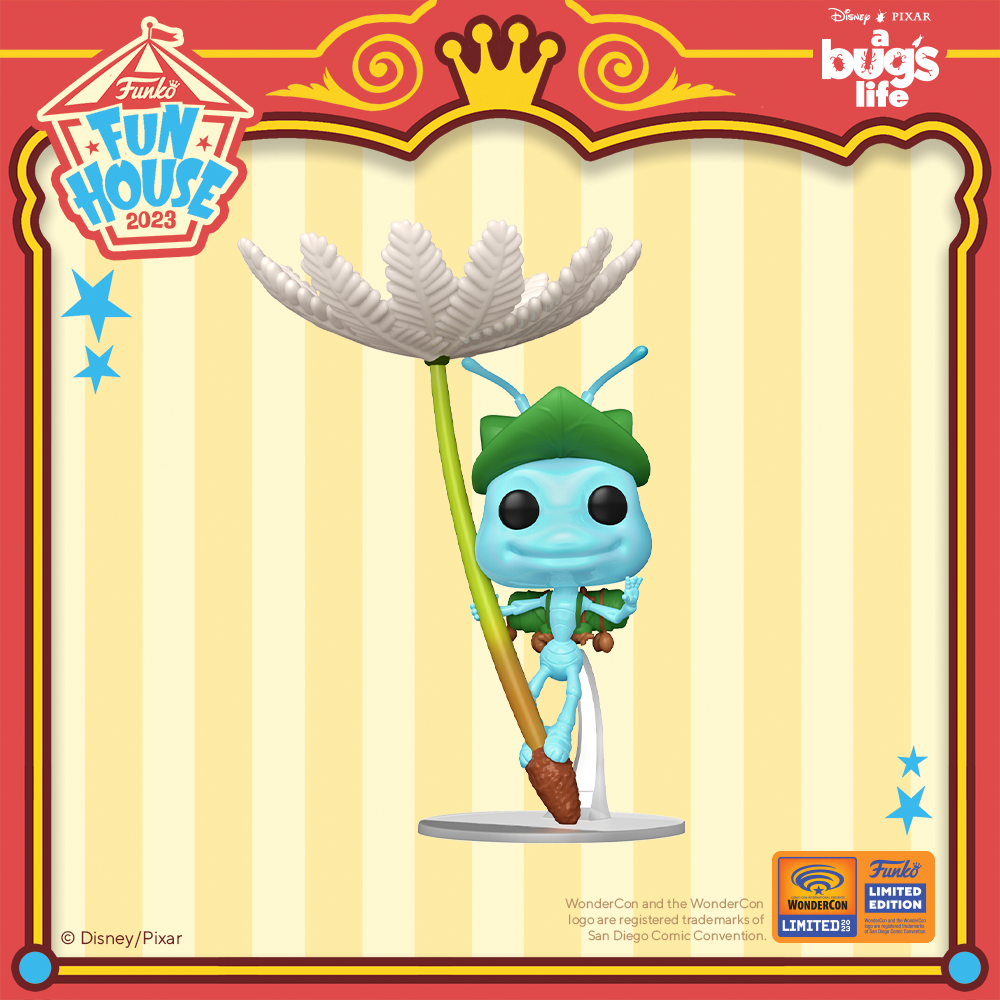 Funko POP! Pixar’s A Bug’s Life  - Flik on Dandelion Seed Funko Pop! Vinyl Figure – WonderCon 2023 and Funko Shop Exclusive