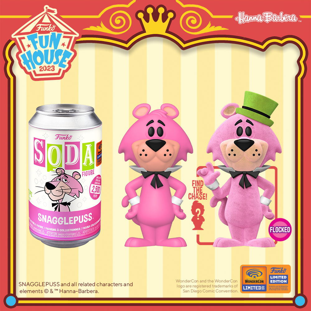 Funko POP! Hanna-Barbera - Snagglepuss with Flocked Chase Funko Soda Vinyl Figure – WonderCon 2023 and Funko Shop Shared Exclusive