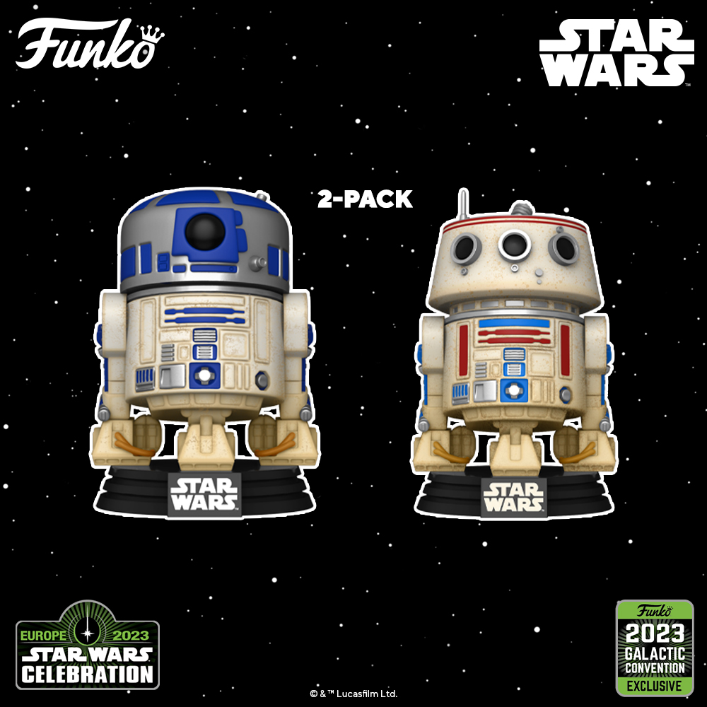 Funko Pop! Star Wars: R2-D2 and R5-D4 2-pack Funko Pop! Vinyl Figures - Star Wars Celebration 2023 Exclusive