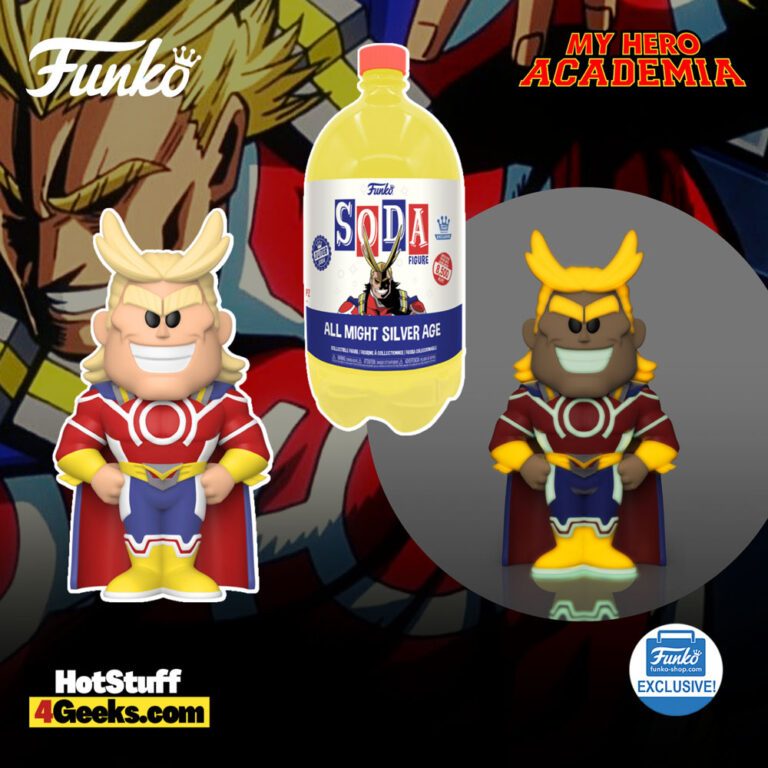 Funko Pop! Soda: My Hero Academia - All Might Silver Age Glow-In-The-Dark (GITD) Funko Vinyl Soda 3 Liter Figure - Funko Shop Exclusive