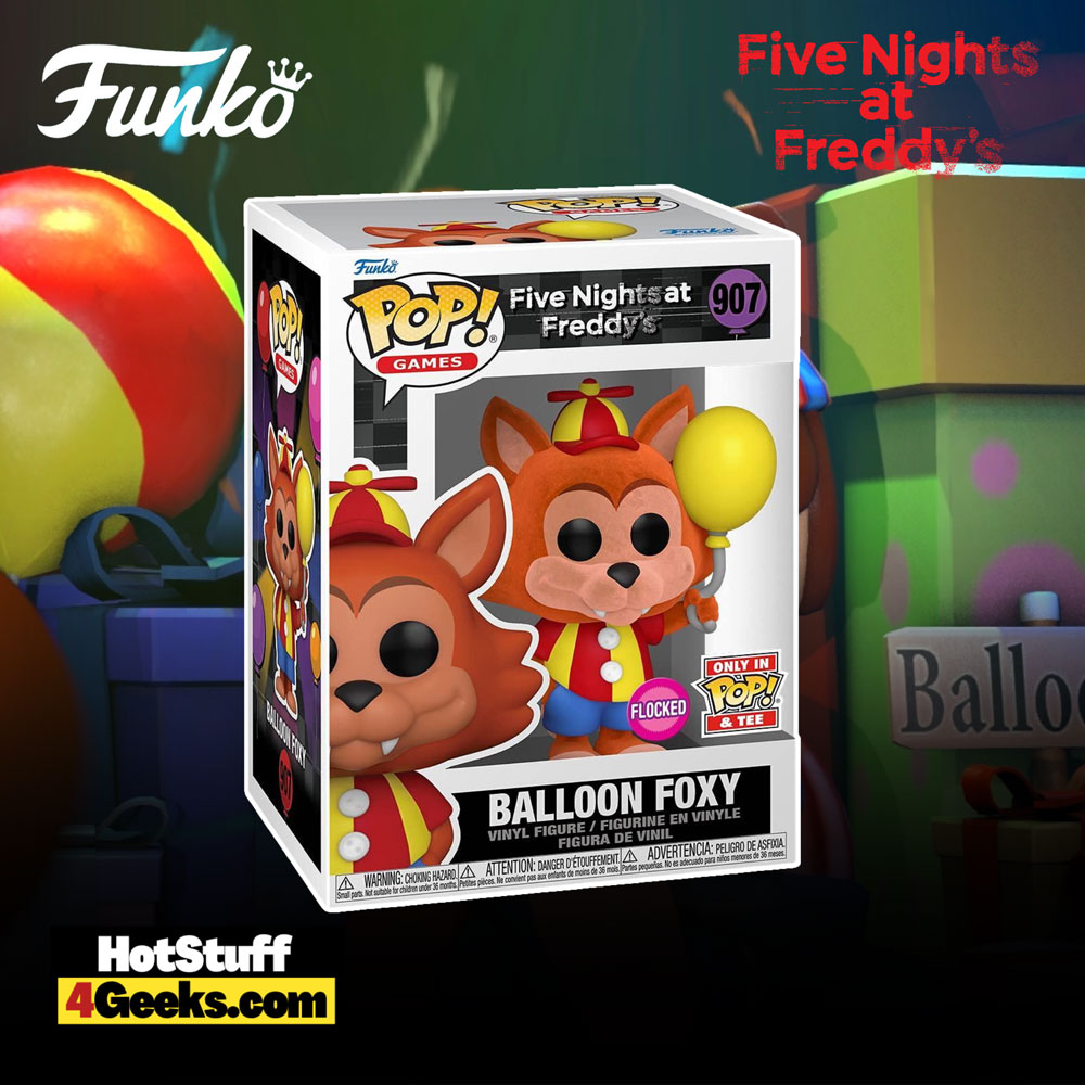 Funko Pop! Games: Five Nights at Freddy's - Balloon Foxy (Flocked) Funko Pop! Vinyl Figure #907 with Adult Pop! T-Shirt