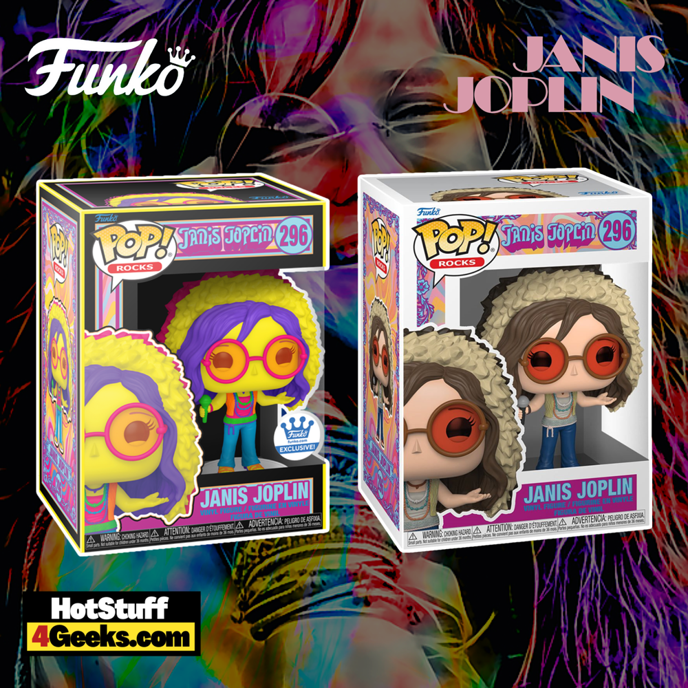 Funko Pop! Rocks: Janis Joplin (Black Light & Common) Funko Pop! Vinyl Figures
