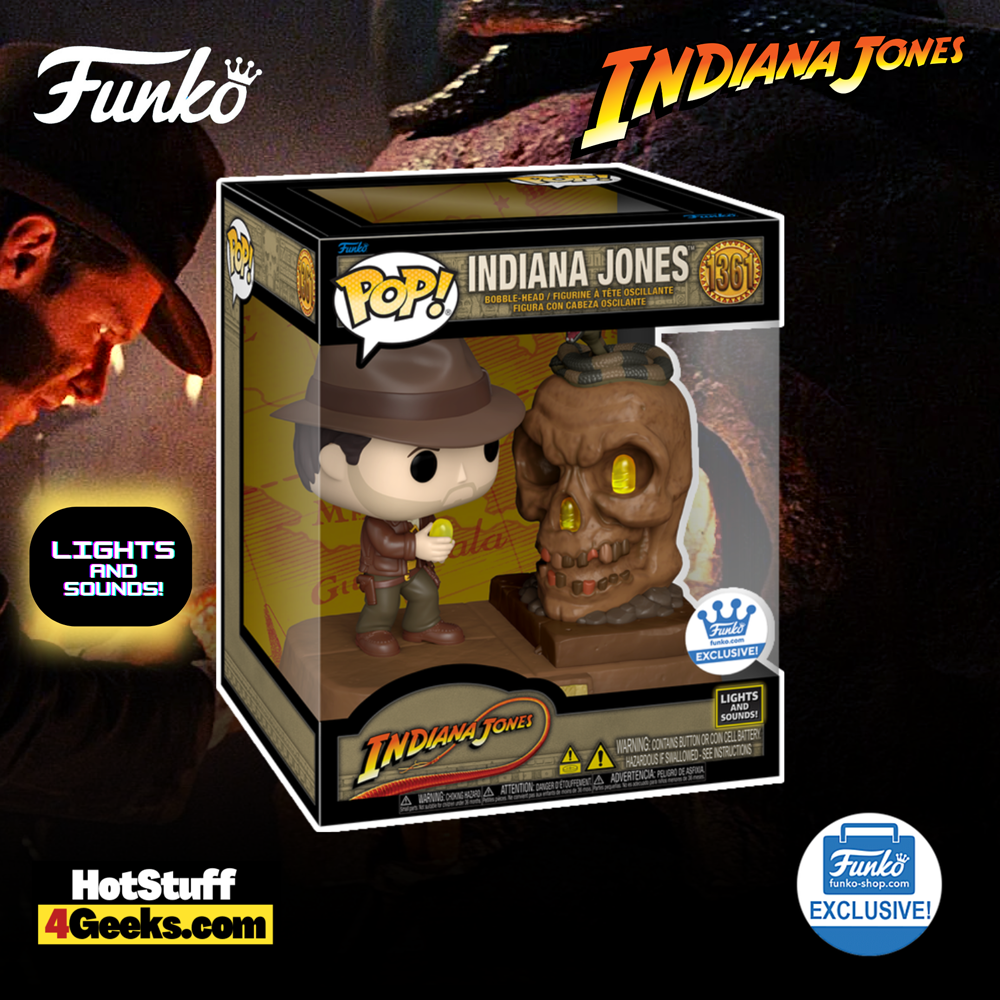 Funko Pop! Movies: Indiana Jones and Temple of Doom – Indiana Jones with Sankara Stones (Lights & Sounds) Funko Pop! Movie Moment Vinyl Figure