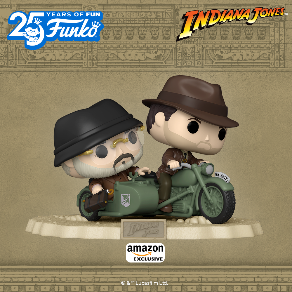 Funko Pop! Movies: Indiana Jones: The Last Crusade – Indiana Jones and Henry Jones Sr. in Motorcycle Chase Funko Pop! Movie Moment Vinyl Figure - Amazon Exclusive